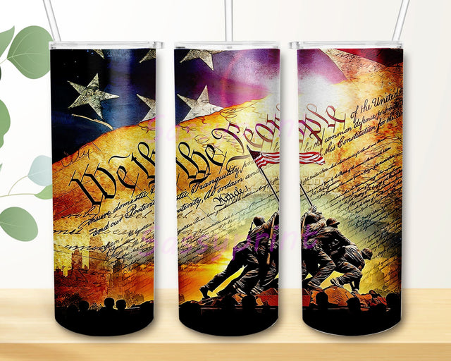Patriotic American We The People Constitution 20oz Skinny Tumbler Sublimation Designs Tumbler for Straight/Tapered PNG File Digital Download Sublimation sassyprint 