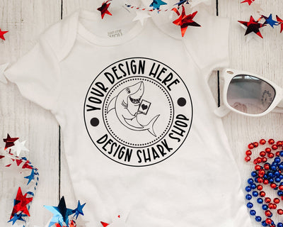 Patriotic Baby Romper Mock Up Mock Up Photo Design Shark 