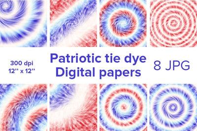 Patriotic Backgrounds. Tie dye USA digital paper Bundle Digital Pattern Tori card store 