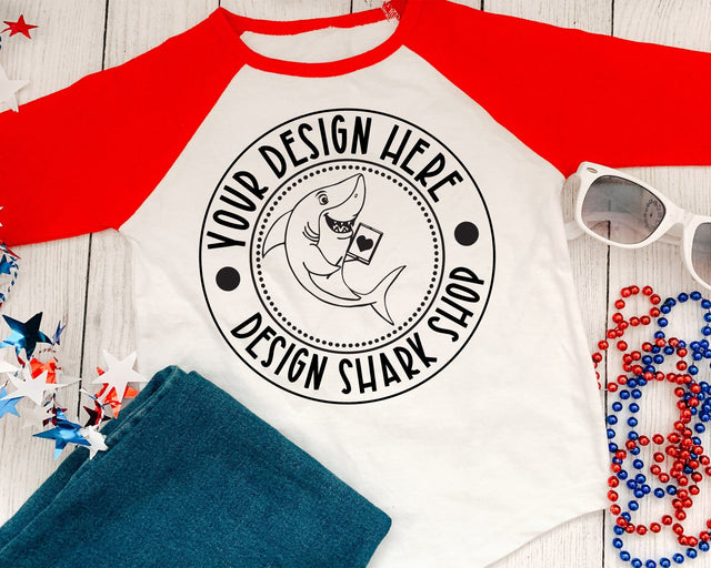 Patriotic Basball Shirt Mock UP Mock Up Photo Design Shark 
