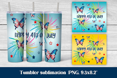 Patriotic butterfly tumbler | 4th of july tumbler wrap Sublimation Svetana Studio 