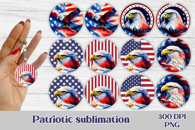 Patriotic car coaster sublimation | Patriotic keychain Sublimation Svetana Studio 