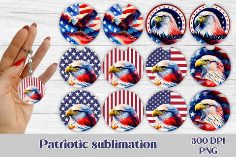 Patriotic car coaster sublimation | Patriotic keychain Sublimation Svetana Studio 