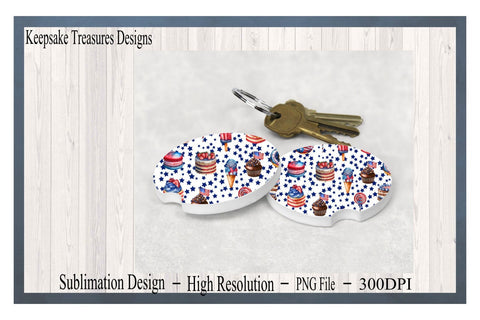 Patriotic Car Coaster Template Set, Very Transparent PNG, Fourth of July, PNG For Sublimation, Digital Download, PNG Printable Sublimation Keepsake Treasures Designs LLC. 