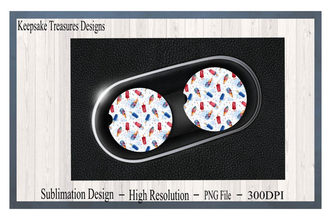 Patriotic Car Coaster Template Set, Very Transparent PNG, Fourth of July, PNG For Sublimation, Digital Download, PNG Printable Sublimation Keepsake Treasures Designs LLC. 