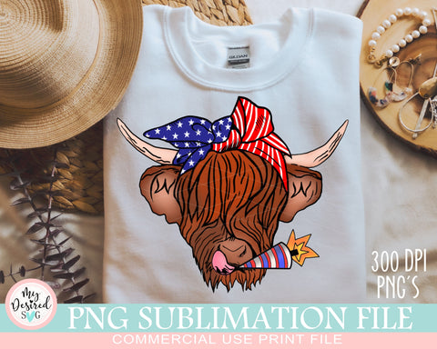 Patriotic Cow for sublimation, Bandana Sublimation, America Cow PNG, 4th of July, American Flag, PNG Designs, Clipart, Sublimation Design Sublimation MyDesiredSVG 