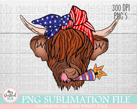 Patriotic Cow for sublimation, Bandana Sublimation, America Cow PNG, 4th of July, American Flag, PNG Designs, Clipart, Sublimation Design Sublimation MyDesiredSVG 