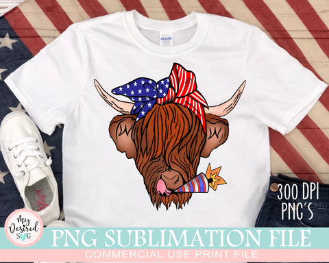Patriotic Cow for sublimation, Bandana Sublimation, America Cow PNG, 4th of July, American Flag, PNG Designs, Clipart, Sublimation Design Sublimation MyDesiredSVG 