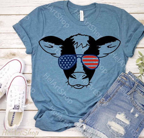 Patriotic Cow SVG, 4th of July SVG SVG _HelArtShop_ 