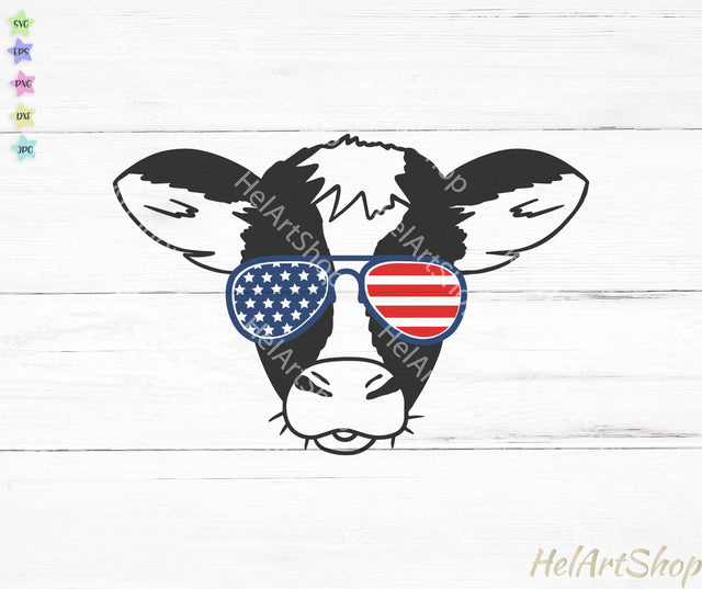 Patriotic Cow SVG, 4th of July SVG SVG _HelArtShop_ 