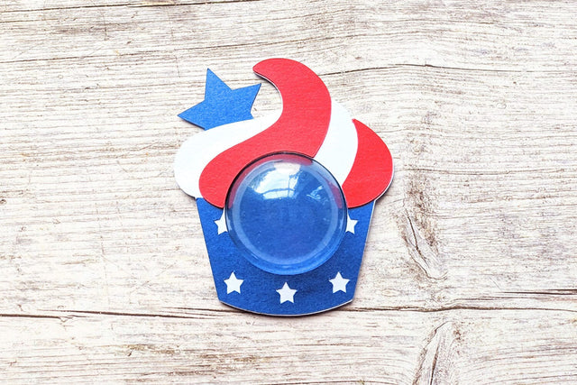 Patriotic Cupcake Candy Dome Holder SVG 3D Paper Risa Rocks It 