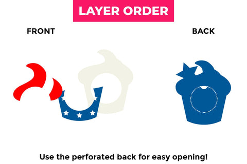 Patriotic Cupcake Candy Dome Holder SVG 3D Paper Risa Rocks It 