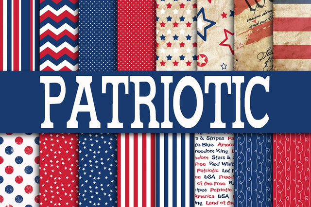 Patriotic Digital Paper Sublimation Old Market 