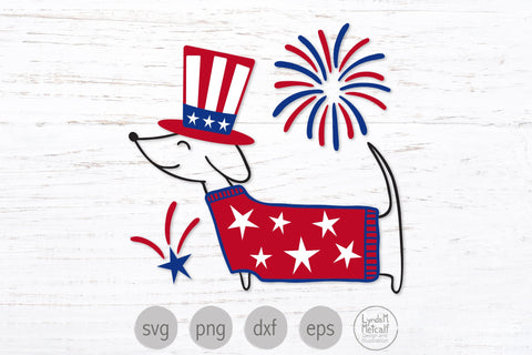 Patriotic Dog Svg, 4th of July Doxie Svg, Dachshund svg SVG Lynda M Metcalf 