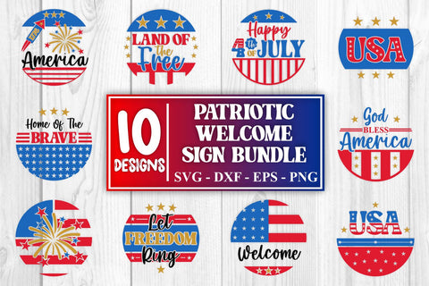 Patriotic Door Hanger SVG Bundle Door Hanger Bundle USA SVG Bundle 4th Of July Svg Bundle Independence Day Svg Bundle Memorial Day Svg SVG Whistlepig Designs 