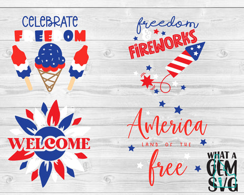 Patriotic Door Hanger SVG Bundle | Patriotic Welcome Sign svg | Patriotic SVG | Independence Day SVG | 4th of July svg | America svg | usa SVG What A Gem SVG 
