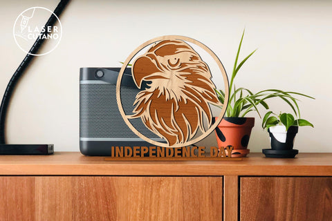 Patriotic Eagle, Independence Day, 4th of July, USA Multilayer Laser Cut Files, Laser Cut Wood, Patriotic Decoration SVG LaserCutano 