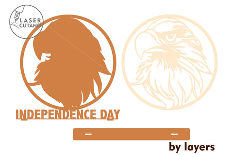 Patriotic Eagle, Independence Day, 4th of July, USA Multilayer Laser Cut Files, Laser Cut Wood, Patriotic Decoration SVG LaserCutano 