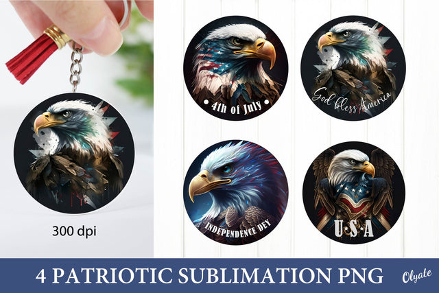Patriotic Eagle Keychain PNG. Eagle Keychain Sublimation Sublimation Olga Terlyanskaya 