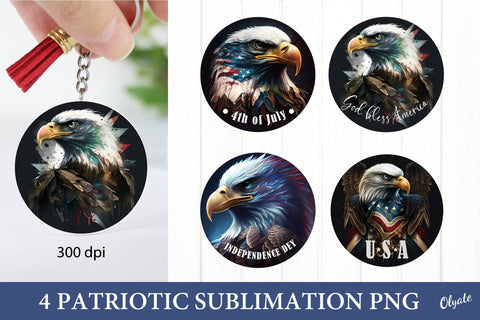 Patriotic Eagle Keychain PNG. Eagle Keychain Sublimation Sublimation Olga Terlyanskaya 