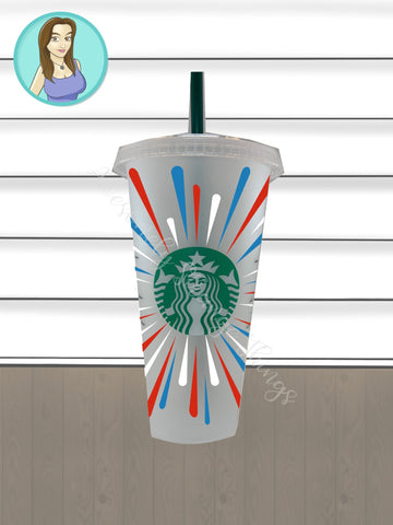 Patriotic Fireworks Tumbler svg for 4th of July SVG Awesomely Strange Designs 