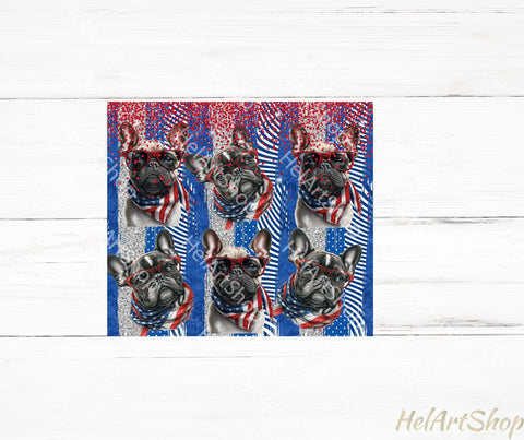 Patriotic French Bulldog Tumbler PNG Sublimation Sublimation _HelArtShop_ 