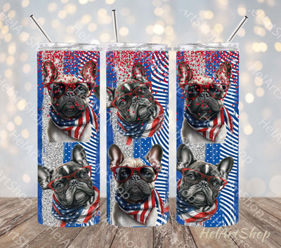 Patriotic French Bulldog Tumbler PNG Sublimation Sublimation _HelArtShop_ 