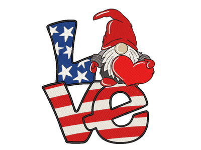 Patriotic Gnome Embroidery Design, Independence Day Embroidery File, 3 sizes Embroidery/Applique DESIGNS Nino Nadaraia 