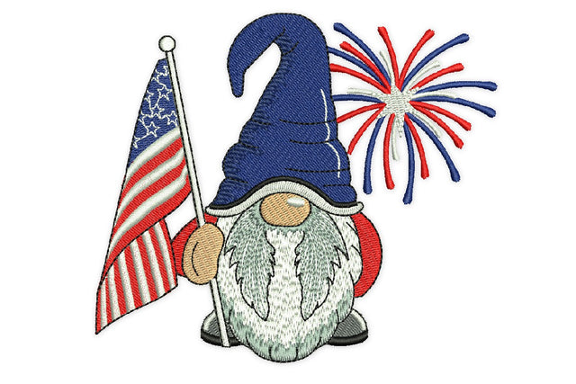 Patriotic Gnome Embroidery Designs, 4th July Embroidery Designs Embroidery/Applique DESIGNS NextEmbroidery 