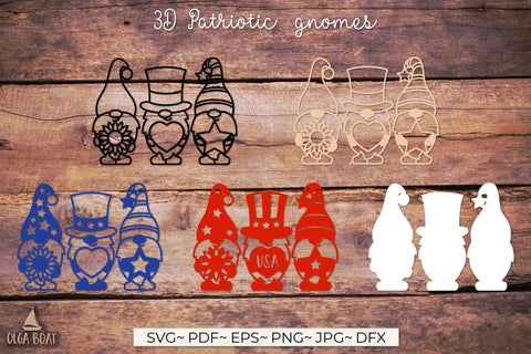 Patriotic gnome layered bundle | 4th of July SVG SVG Olga Boat Design 