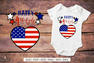 Patriotic heart svg | America 4th of july svg SVG Olga Boat Design 