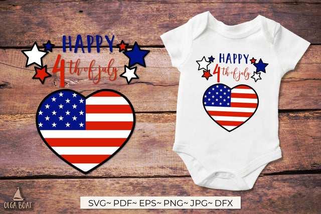 Patriotic heart svg | America 4th of july svg SVG Olga Boat Design 