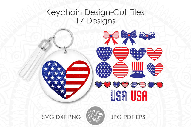 Patriotic keychain, keychain SVG, sublimation PNG SVG Artisan Craft SVG 