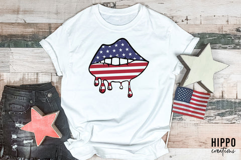 Patriotic Lips | 4th of July SVG SVG Hippo Creations 