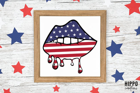 Patriotic Lips | 4th of July SVG SVG Hippo Creations 