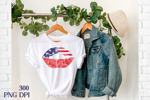 Patriotic lips PNG bundle | Patriotic sublimation Sublimation Svetana Studio 