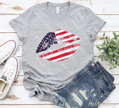 Patriotic Lips PNG, Sublimation PNG Sublimation _HelArtShop_ 
