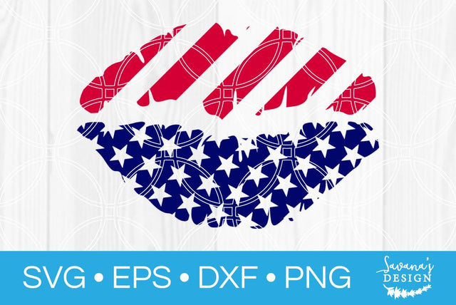 Patriotic Lips SVG SavanasDesign 