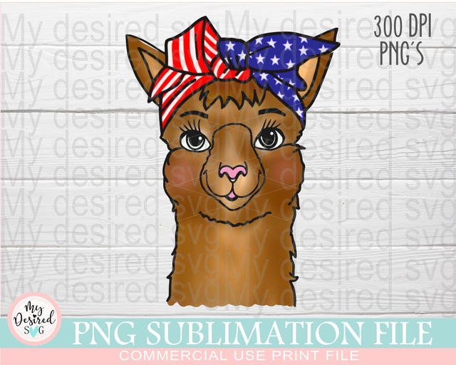 Patriotic Llama PNG, 4th of July Llama PNG, Independence Day, 4th of July Shirt, American Flag, Clipart, PNG Designs, Sublimation Design Sublimation MyDesiredSVG 