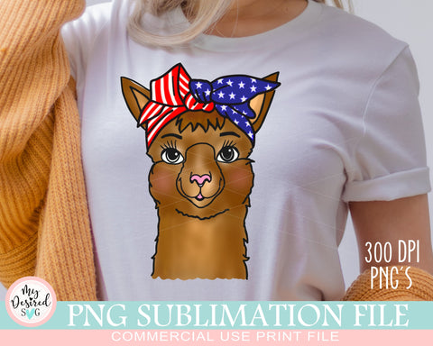 Patriotic Llama PNG, 4th of July Llama PNG, Independence Day, 4th of July Shirt, American Flag, Clipart, PNG Designs, Sublimation Design Sublimation MyDesiredSVG 