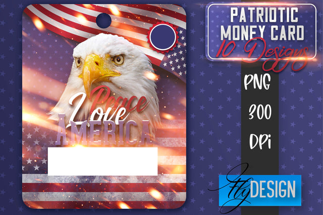 Patriotic Money Card PNG Design | 4th of July Money Holder SVG Fly Design 