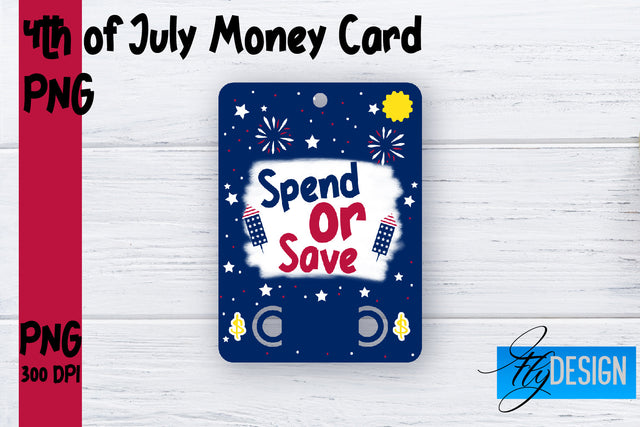 Patriotic Money Card PNG Design | 4th of July Money Holder | USA PNG Sublimation Fly Design 