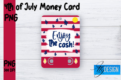 Patriotic Money Card PNG Design | 4th of July Money Holder | USA PNG Sublimation Fly Design 