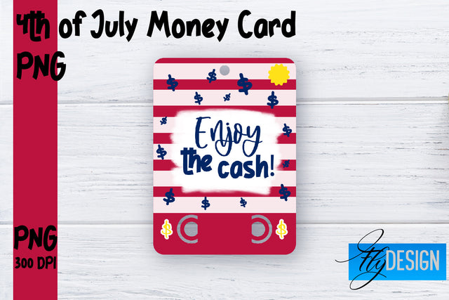 Patriotic Money Card PNG Design | 4th of July Money Holder | USA PNG Sublimation Fly Design 