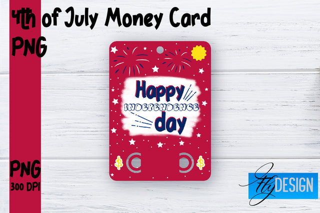 Patriotic Money Card PNG Design | 4th of July Money Holder | USA PNG Sublimation Fly Design 