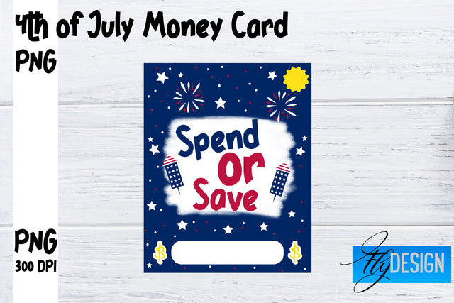 Patriotic Money Card PNG Design | 4th of July Money Holder | USA PNG Sublimation Fly Design 