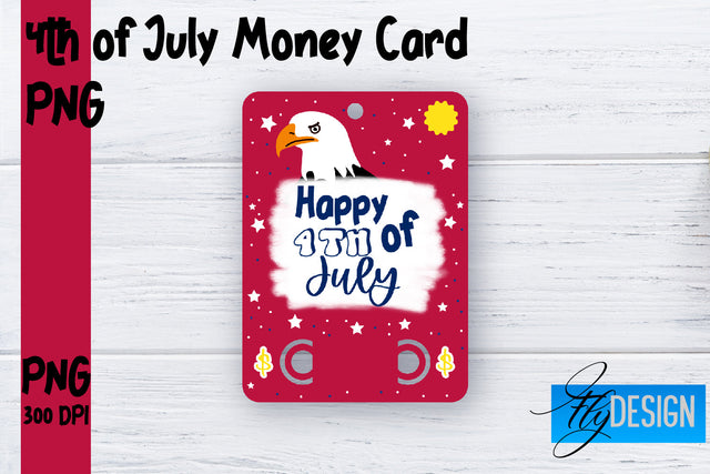 Patriotic Money Card PNG Design | 4th of July Money Holder | USA PNG Sublimation Fly Design 