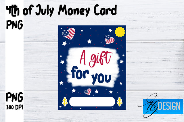 Patriotic Money Card PNG Design | 4th of July Money Holder | USA PNG Sublimation Fly Design 