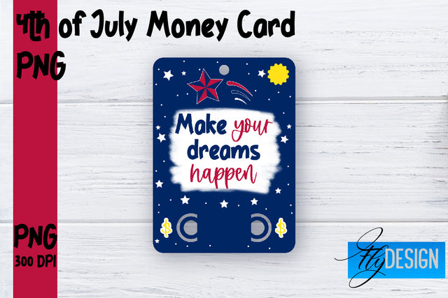 Patriotic Money Card PNG Design | 4th of July Money Holder | USA PNG Sublimation Fly Design 