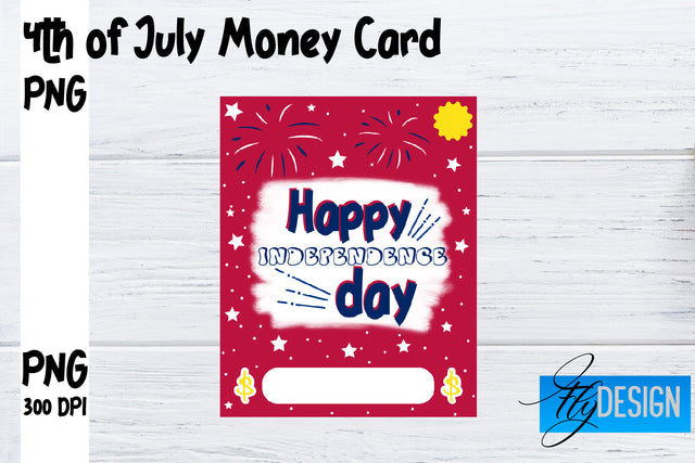 Patriotic Money Card PNG Design | 4th of July Money Holder | USA PNG Sublimation Fly Design 